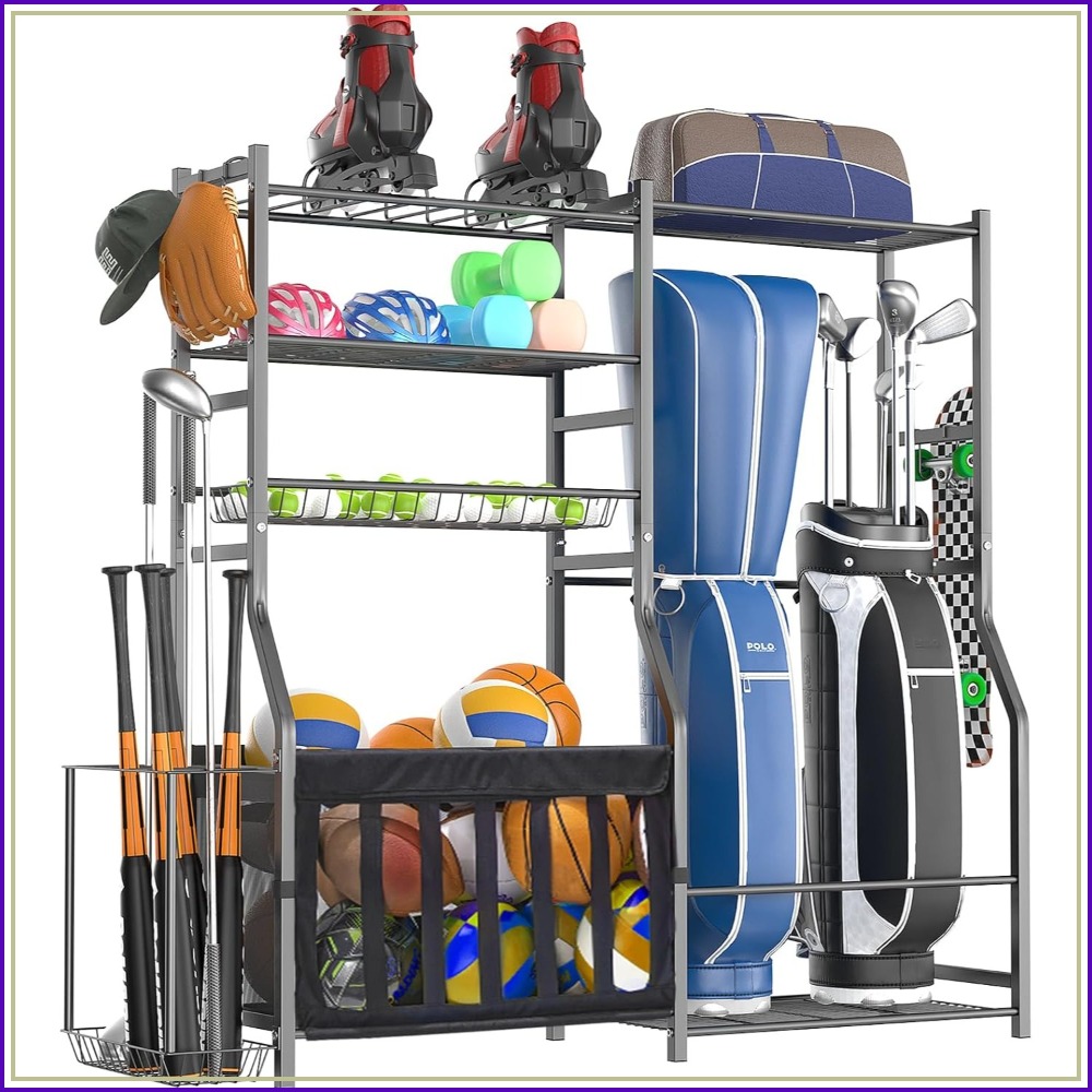 Golf Equipment Holder - Heavy Duty Garage Sports Equipment Organizer,