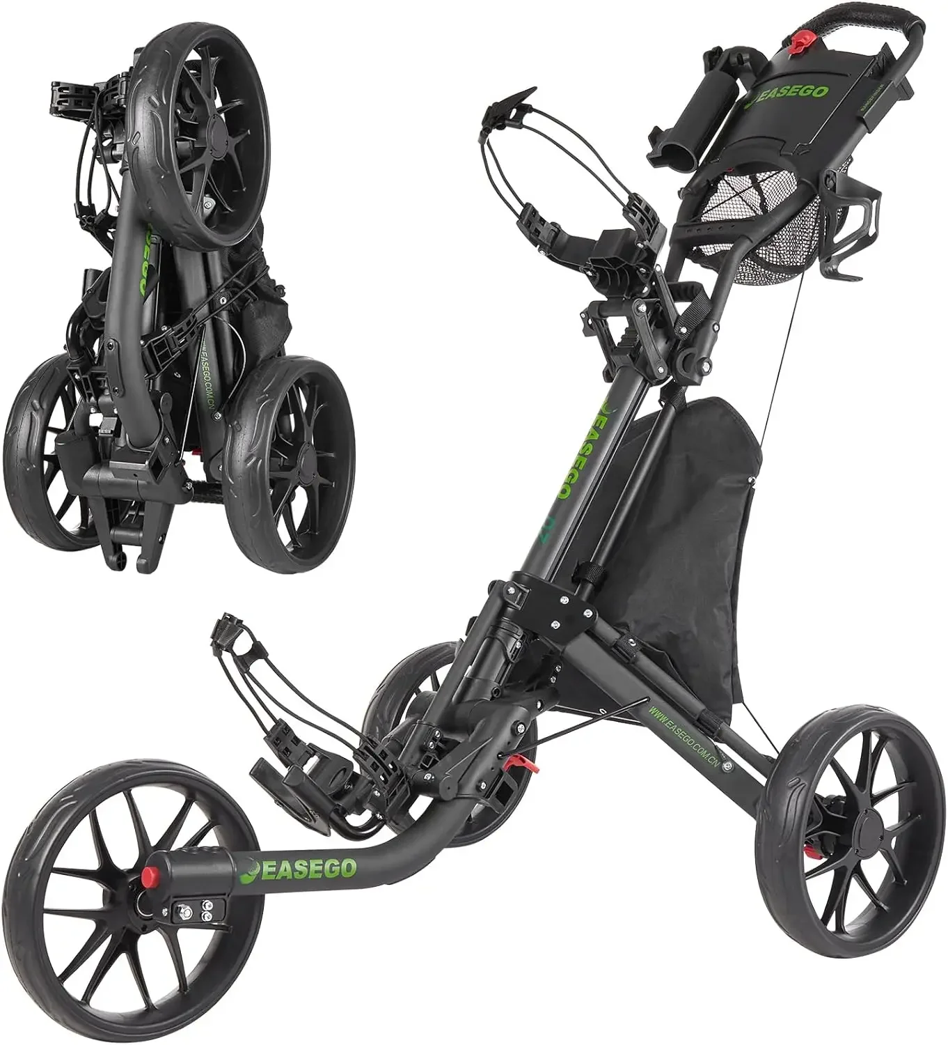 Pull Cart Fold - Golf Push Cart Three Wheel Foldable