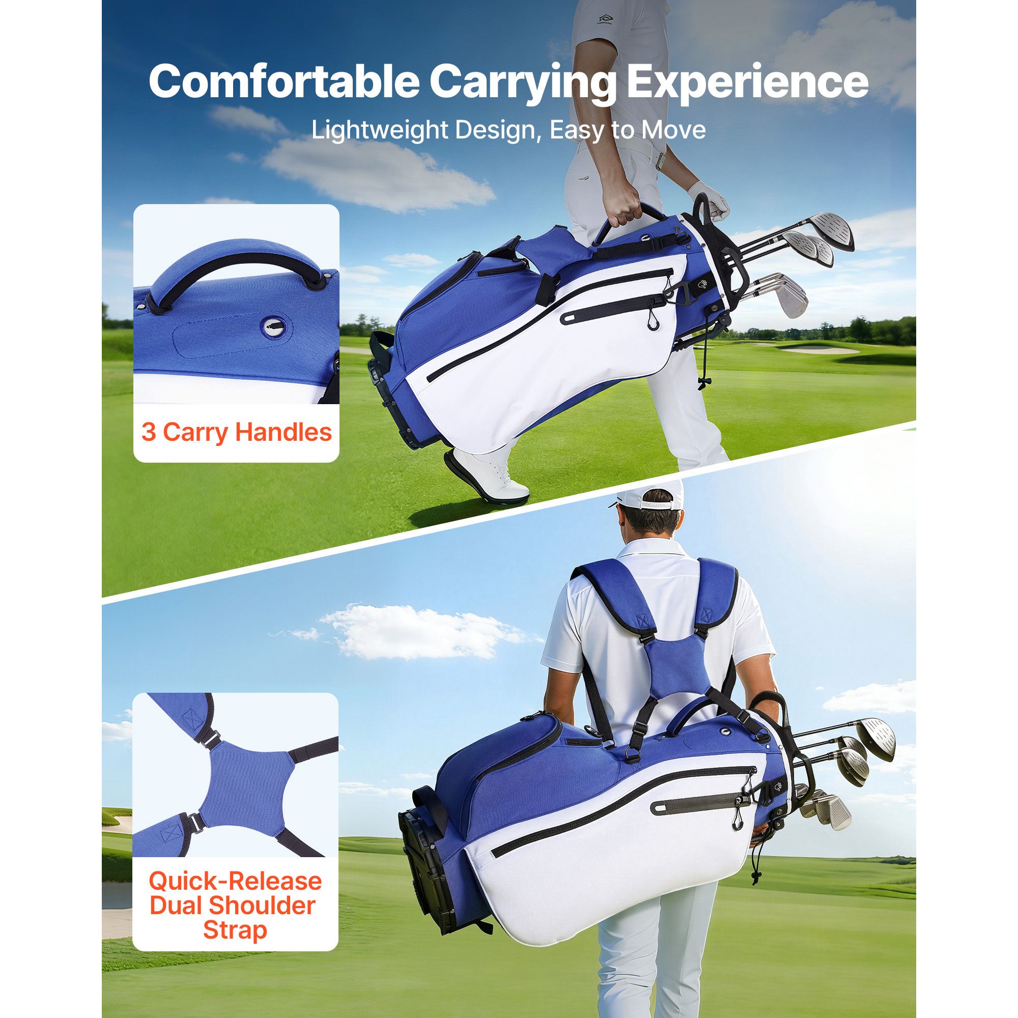 Golf Cart Bag, 7 Way Top Divid – Golf Bag Stand Cart recenzja i cena