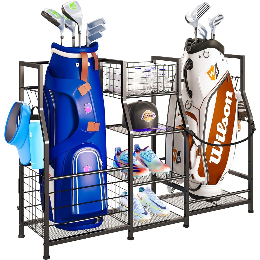 Golf Bag Stand Garage Storage  – Golf Equipment Holder recenzja i cena