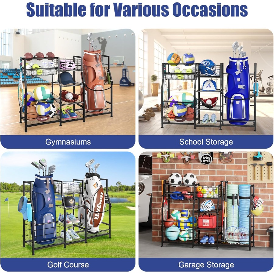 Golf Bag Stand Garage Storage  – Golf Equipment Holder recenzja i cena