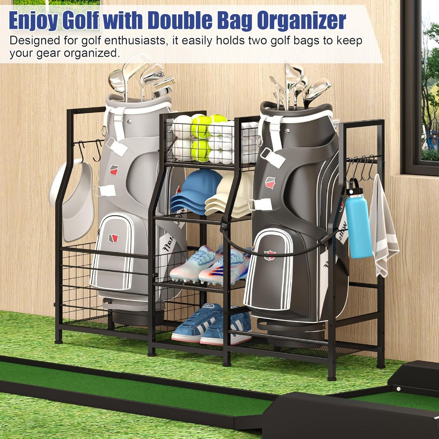 Golf Bag Stand Garage Storage  – Golf Equipment Holder recenzja i cena